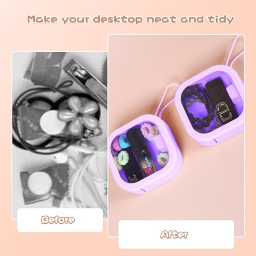 Hair Tie Organizer, Small Portable Hair Accessories Storage Can Be Stackable Or Hung On The Wall, Small Items Holder Hair Tie Organizer for Jewelry Hair Stuff Hair Clip Cotton Swab - Image 4