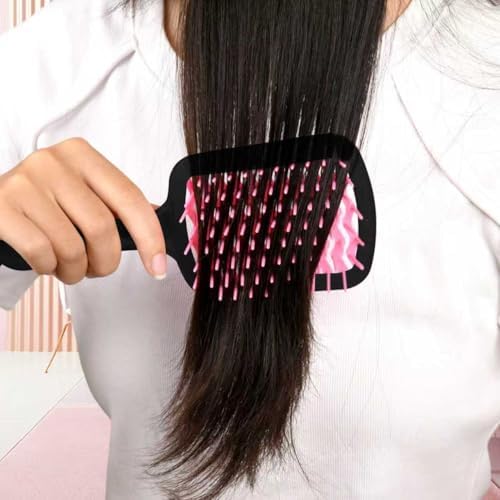 Detangling Brush for All Wet or Dry Hair Types, Pain-Free Brushing Durable, DuoFlex Anti-Static Bristles, Lightweight Handle, Vented Wave UltraFlex Hair Brush(Rose Dark Pink) - Image 5