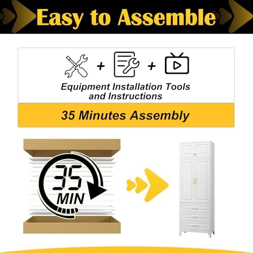 SteeLoong 90" Metal Storage Cabinet with Doors and 2 Adjustable Shelves - Image 7