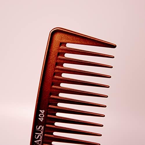 Pegasus MICOLOR 404, 7in Hard Rubber Wide Tooth Tall Styling Comb, Handmade, Seamless, Smooth Edges, Anti Static, Heat and Chemically Resistant, Wet Hair, Everyday Grooming Comb | Peines de goma dura - Gold - Image 4