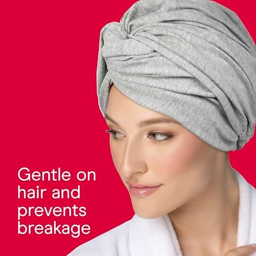Conair Hair Towel Wrap, Cotton, Twist, Anti-Frizz, Fast-Drying, Gray - Image 4