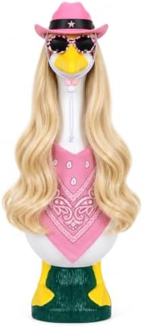 4Pcs Porch Goose Wigs Set Porch Goose Outfits Accessories for Outdoor Statue Accessories Garden Patio Yard Goosey Decoration (Pink Set) by Unknown