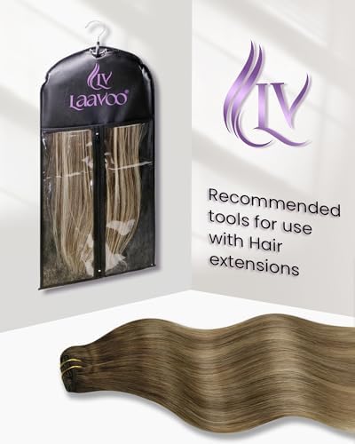 LaaVoo Clip In Hair Extensions, Ombre, Silky Straight, 22 Inch 5Pcs 80g - Image 4