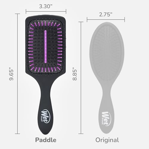 Wet Brush Refresh and Extend Paddle Detangler, Black, Detangling Brush with Infused Charcoal Ultra-Soft IntelliFlex Bristles For All Hair Types, Removes Dirt, Excess Oils & Impurities - Image 5