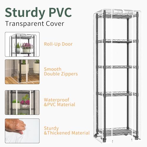 Indoor Greenhouse with Grow Lights 40W , 15.7" L×11.8" W×62.3" H - Image 4