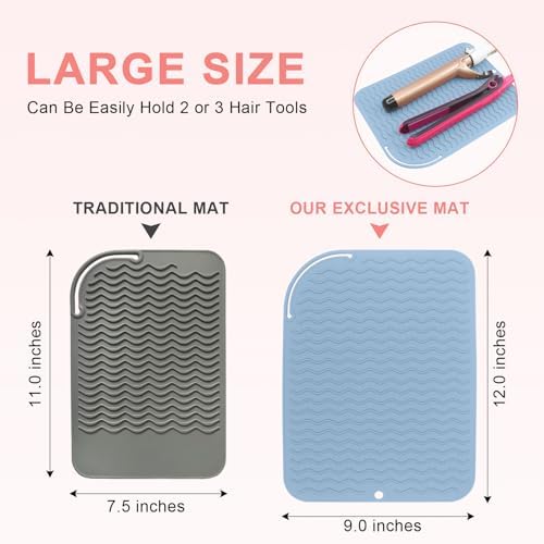 Suafrnut Plus Size Silicone Heat Resistant Mat for Hair Tools(12" x 9") - Image 4
