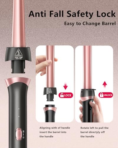 5-in-1 Ceramic Curling Wand Thermal Brush & Waver Iron Dual Voltage - Image 7
