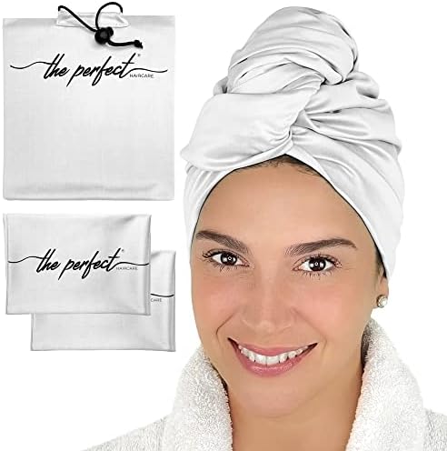 THE PERFECT HAIRCARE Microfiber Hair Plopping Towel Set – Super Absorbent Anti-Frizz Hair Drying Wrap + 2 Curl Scrunching Towels – Fast Drying, Lightweight Wrap for Women, Girls & All Hair Types by THEPERFECTHAIRCARE