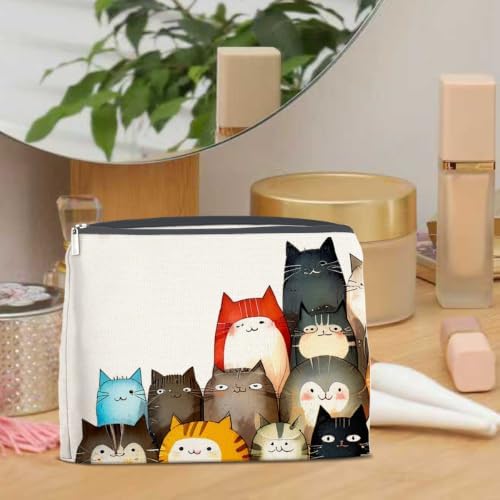 LyoGao Funny Cartoon Cat Makeup Bag, Cat Lover Cosmetic Bag Gifts for Women - Image 5