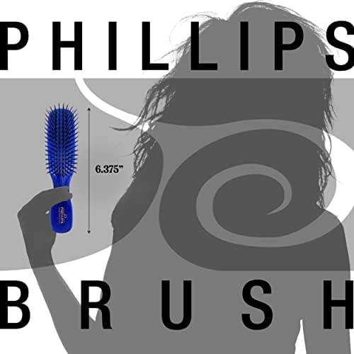 Phillips Brush Light Touch 6 Hair Brush, Full + Petite Combo, Sapphire Blue - Image 3
