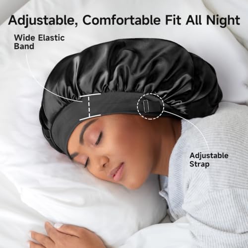 Umisleep 22 Momme Silk Lined Bonnet for Sleeping Women, Double Layer, Soft - Image 3