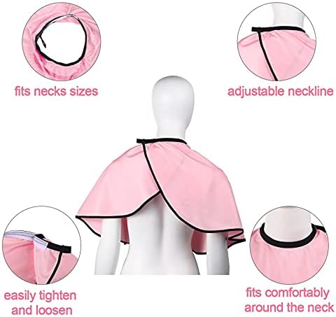 3 Pieces Makeup Capes for Clients Makeup Bibs Comb-out Beard Aprons Hair Dye Aprons Styling Shampoo Capes Hair Salon Shorty Cape Barber Short Smock for Hair Beauty Artist Accessories, 3 Colors - Image 5