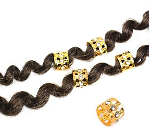Hair Braiding Tools Set, 2 Pcs Latch Hook Crochet Needles with 40 Pcs Metal Hair Braiding Decoration Rings for Hair Extensions, Braids and Dreadlocks Styling (Golden) - Image 5