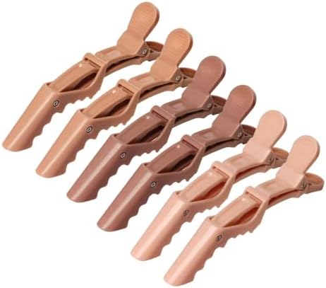Ella & Sara 6-Pack Alligator Hair Clips, Salon Professional Gator Clips for Hair Sectioning, Cutting & Coloring, Strong Hold Wide Teeth Non-Slip Styling Clips for Women & Men - Coffee Brown by Unknown