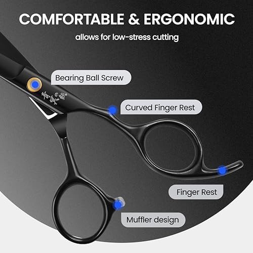 Hair Cutting Scissors Kit, 6" Haircut Scissors Set - Image 2
