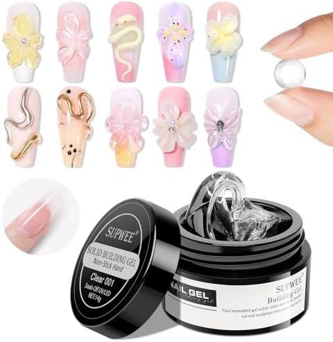 Solid Builder Gel for Nails - 3D Nail Art Gel Clear by SUPWEE