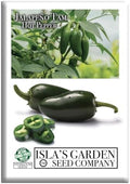 Jalapeño Tam Pepper Seeds (Capsicum annuum) – 50+ Non GMO & Heirloom Seeds by Isla’s Garden Seeds, Mild-Heat Jalapeños for Salsas, Stuffing & Fresh Cooking, Ideal Kitchen Garden Gift Idea by IslasGardenSeedsCompany