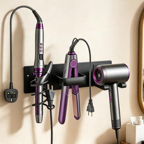 Hair Dryer Holder Wall Mount, Easy Assemble Hair Tool Organizer - Image 7