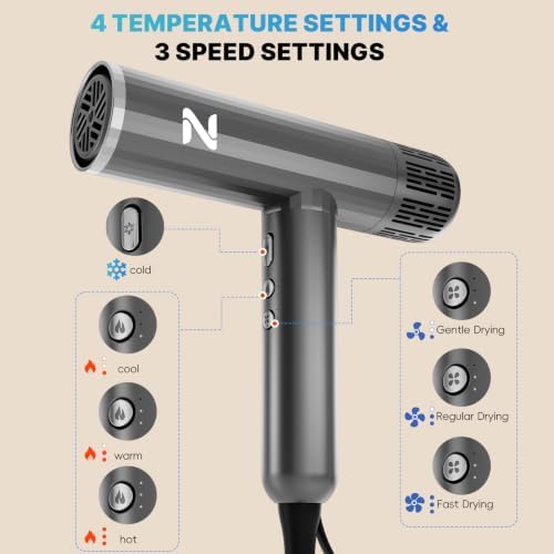 Nicebay 1600W High-Speed Hair Dryer with Diffuser & Curler for Women - Image 4