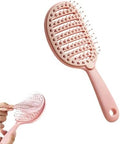 Self Cleaning Hair Brush Plastic Easy Clean Detangling Brush（Pink） by Unknown