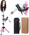 ZQIAN BEAUTY 55 Inch Heavy-duty Wig Head Stand, Adjustable Metal Mannequin Head Stand Tripod For Hairdressing Training Head, Wig Stand Tripod with Tool Tray (Pink, Mannequin Head Not Included) by ZQIANBEAUTY