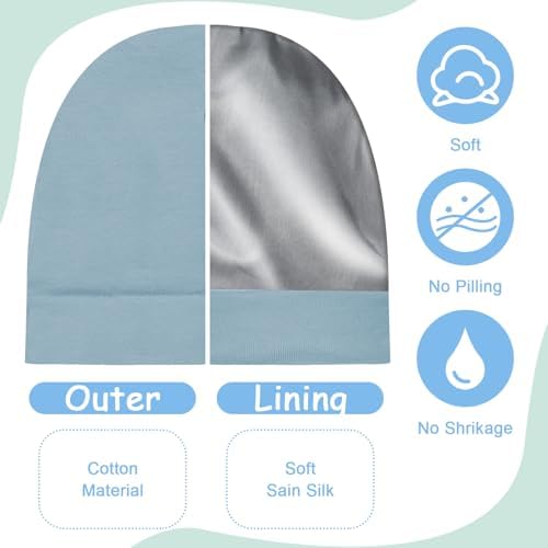 6 Pcs Satin Lined Baby Beanie Newborn - Image 3