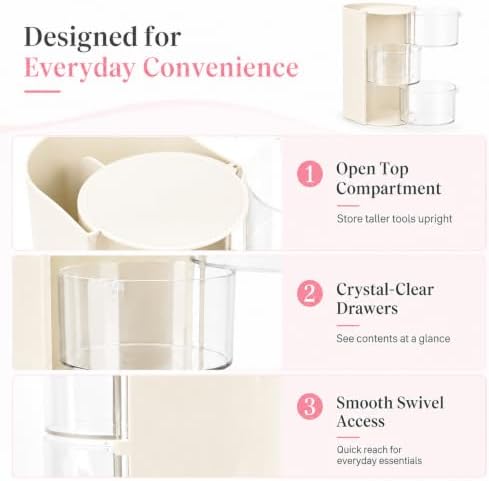 Hair Accessories Organizer, 3-Layer Rotatable Storage Box for Hair Clips - Image 4