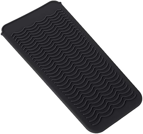 Heat Resistant Silicone Pouch for Curling Iron, Flat Ironware, Shaving Tools, Storage Bag for Hair Styling Tools, Curling Iron Holder with Anti skidding Surface, Travel Bag (Black) - Image 3