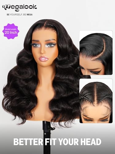 6x5 Glueless Wigs Human Hair Pre-Plucked Pre-Cut 210% Density for Women Drawstring Wig Human Hair with Baby Hair Wear and Go Body Wave Wig with Natural Hairline(20 Inch) - Image 2