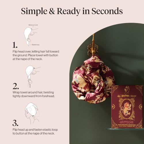 Kitsch x Harry Potter Microfiber Hair Towel Wrap for Women - Gryffindor - Image 7