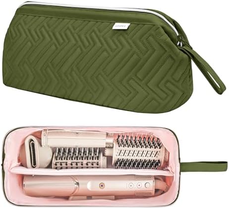 Leudes Hair Tools Travel Bag for Shark Flexstyle Carrying Case Portable Shark Hair Air Wrap Dryer Case Waterproof Dustproof Flat Curling Iron Travel Organizer (Army Green) by Leudes