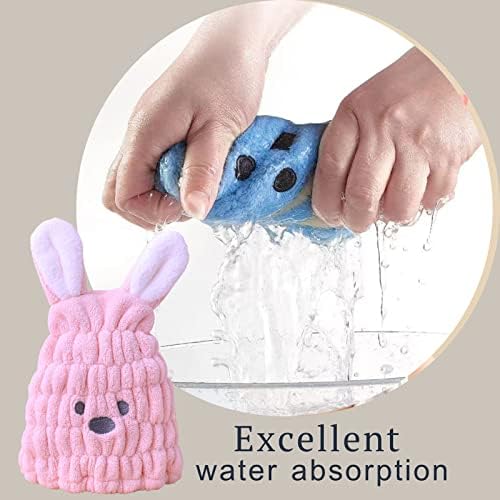 Hair Towel Wrap for Kids, Bunny Toddler Dry Head Cap Absorbent Quick - Image 7