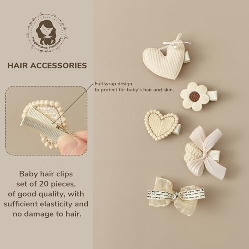 20 PCS Toddler Hair Clips 2.4 Inch Baby Girl Hair Bows Fully Covered Barrettes Infant Hair Accessories for Babies and Kids - Image 2