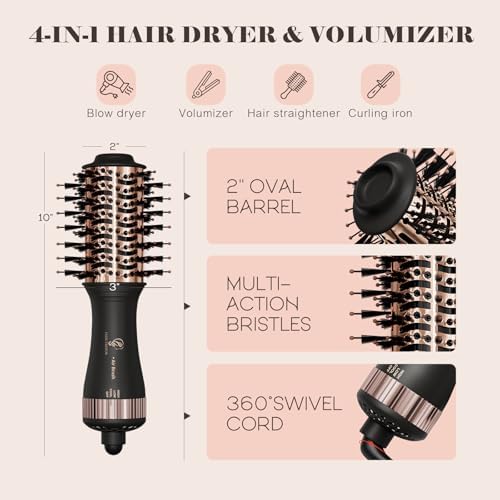 120-240V Travel Hair Dryer Brush with Universal Power Adapter - Image 5