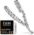 Facón Straight Razors for Men - Professional Barber Straight Edge Razor Kit with 100 Blades, Classic Stainless Steel Barbero Shaver for a Smooth & Precise Shave, Premium Barber Razor for Men's Shaving by Fac%C3%B3n