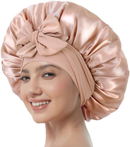 Satin Bonnet with Tie, Silk Hair Bonnets for Women for Sleeping by Simapu