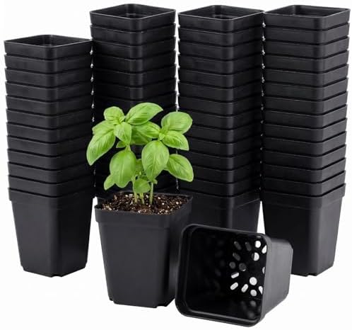 100 Packs Square Nursery Pots for Plants 2.2 Inch Seedling Pots by Unknown