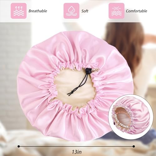 Edoneery Satin Bonnet for Sleeping Women, Double Layer Adjustable Sleep Cap - Image 6