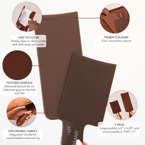 FRAMAR Chocolate Balayage Board and Paddle Set, Highlighting Board, 2 Pack - Image 2
