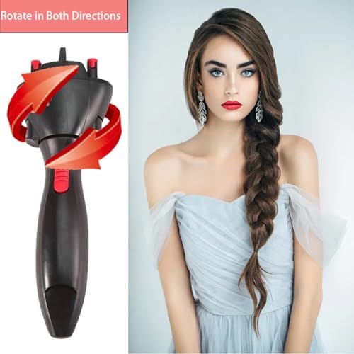 Automatic Hair Braider DIY Electronic Hair Braiding Machine Automatic Quick Twist Twister Hair Braiding Tool for Women Girls Hairstyle(Red) - Image 3