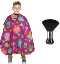 Kids Barber Cape with Neck Duster Brush, Professional Salon Hair Cutting Cape with Adjustable Snap Closure(Cartoon Mermaids) by YELEGAI