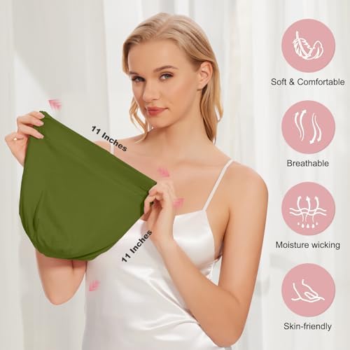 ZHENSILK Silk Bonnet for Sleeping Women, Adjustable Silky Satin Lined Sleep Cap, Silk Hair Wrap Slouch Beanie Hat - Image 3