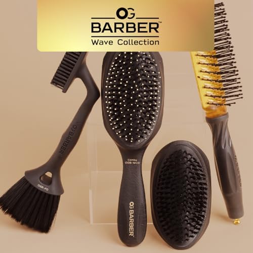 Olivia Garden Barber Wave Brush Collection – Vegan Boar & Combo Bristle Variations, Palm, Tunnel, Fade Brushes - Image 4