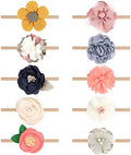 BQUBO Baby Girl Headbands with Bows Nylon Hairbands Handmade Hair Accessories for Newborn Infant Toddlers 10 Pack by DRESHOW