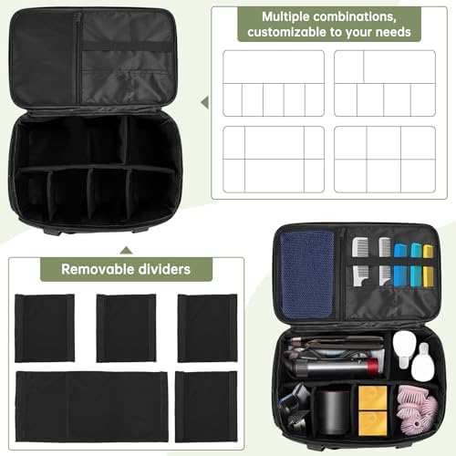 TORIBIO Large Hairdresser Bag with Adjustable Dividers, Barber Carrying Bag - Image 2