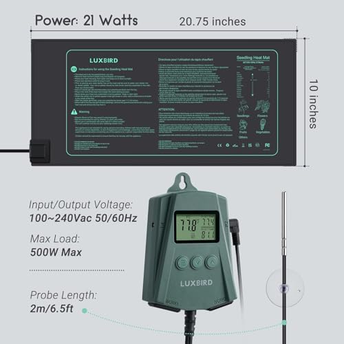 2 Pack 10"x 20.75" Seedling Heat Mat and Digital Thermostat Controller Combo Set (120v US Plug) - Image 3