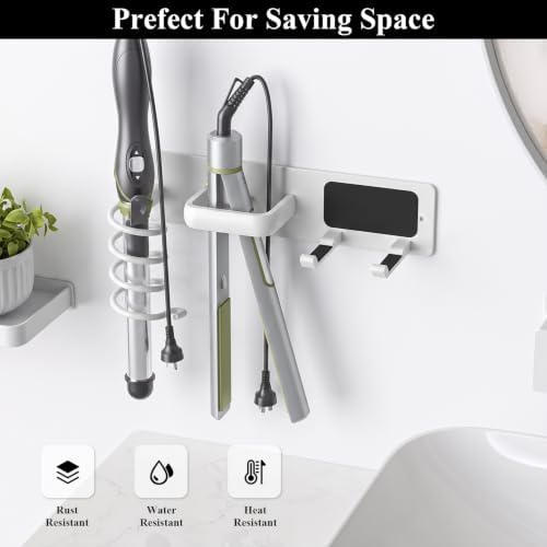 Tindbea Hair Dryer Holder Wall Mount Aluminum Alloy Hot Tools Organizer - Image 5