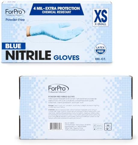ForPro Disposable Nitrile Gloves, Chemical Resistant, Powder-Free, Latex-Free, Non-Sterile, Food Safe, 4 Mil - Image 2