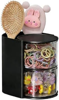 Azurphoric Hair Accessories Organizer with Hair Brush Holder(Black,2-Layer) by HairAccessoriesOrganizer