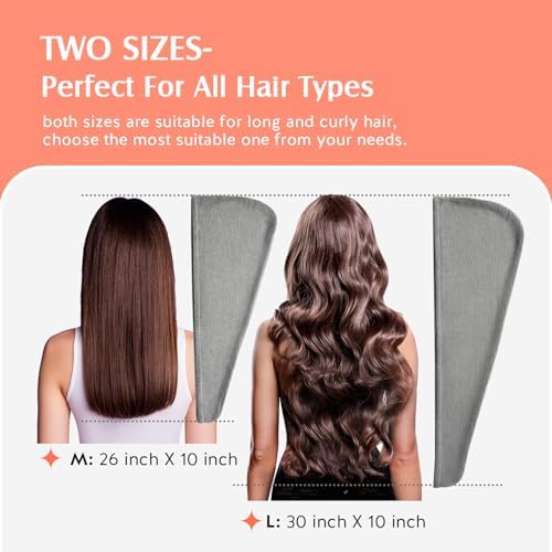 YFONG 2 Pack Large Microfiber Hair Towel Wrap for Women, Quick Dry Turban - Image 4